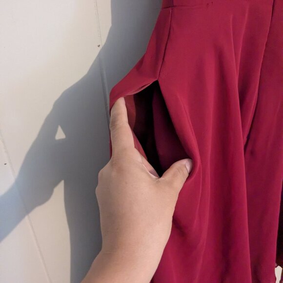 Azazie maroon mini dress A2 - Picture 3 of 5